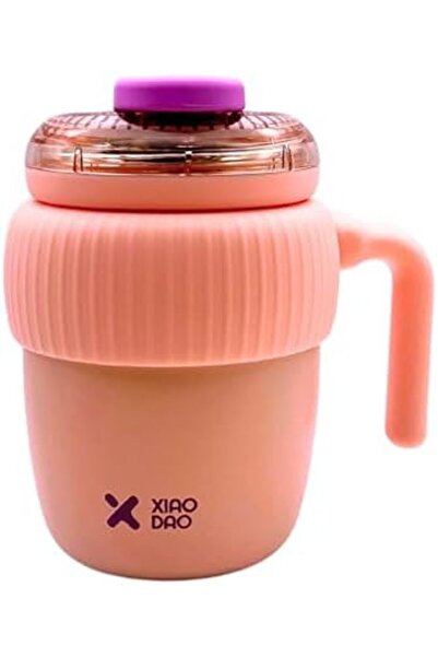 Twisoo Super Cute Pink Coffee Water Cup for Office or Home Vacuum Insulated Stainless Steel with Han