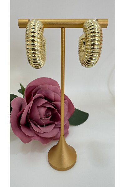 XUPING JEWELRY Kalın Yarı Yuvarlak Gold Küpe