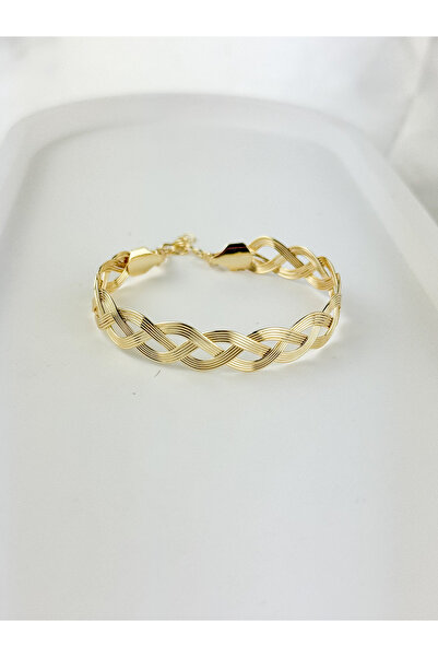 Fubena Yerli Üretim 14K Altın Kaplama 4096 Sarmal Kalın Bilezik