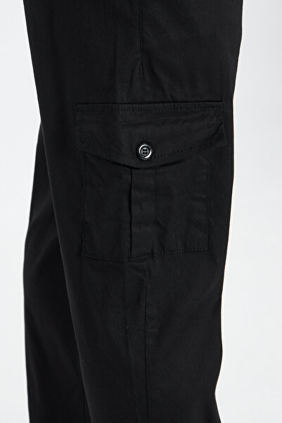 ZİNOX Erkek Kargo Cep Düz Paça Gabardin Regular Kalıp Pantolon
