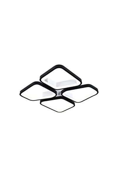 KORMAN TECHNIK LED Chandelier with Remote Control DAIKI 79W, 4 Squares, Cold/Warm/Neutral Light, Dimmable, Black