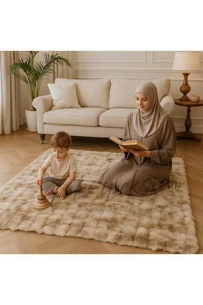 İpek-İpeksim Dekoratif Halı COLOR CAMEL BUBBLE POST HALI TAVSAN TÜY DOKUMA TABAN