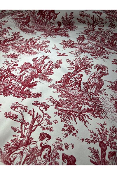 EDA HOME TEKSTİL Fransız Köylü Desen Duck Bezi Keten Kumaş 1 Metre (100X180 cm)