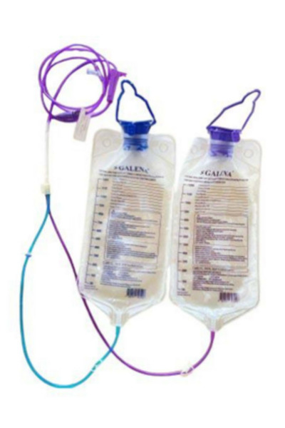 Galena ENTERAL BESLENME SETİ ÇİFT TORBALI (İkili, Yıkamalı Enteral Beslenme T...
