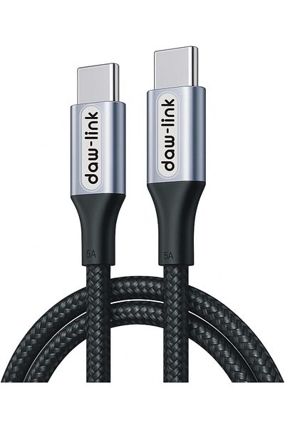 Generic Daw Link USB C to USB C Data Cable 65 Watt Braided Cable (1 Meter), Power Delivery Type C Charging C