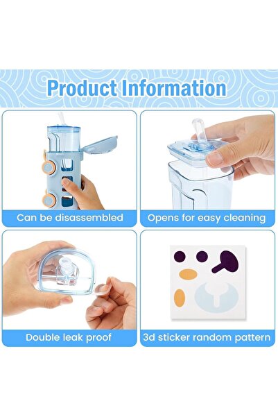 Twisoo Bus Design Water Bottle for Kid with Straw and Sticker
