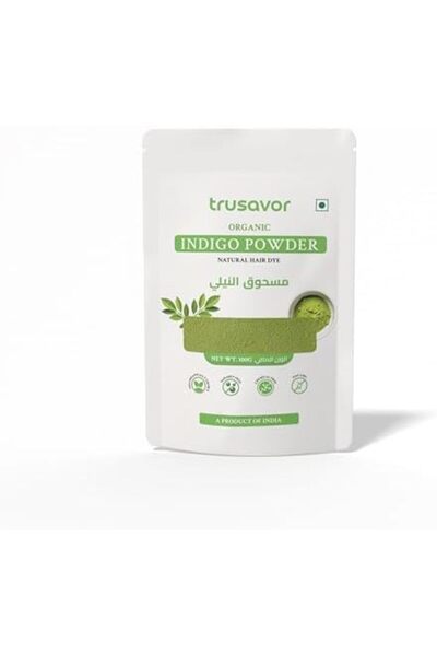 Trusavor Organic Indigo Powder for Hair by - 100g | Natural Hair Dye | Chemical-Free, Ammonia-Free,