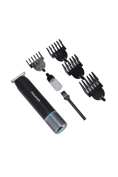 KRYPTON Rechargeable Hair & Beard Trimmer, 300 Min Runtime, 4 Combs, Sharp Blades
