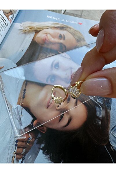 MODA 14k Vip Seri Minik Taç 12 mm Küpe