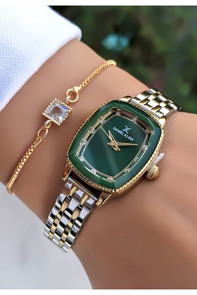Daniel Klein Women's Wristwatch Green Dial New Season Minimal 3Atm Waterproof Bracelet Gift