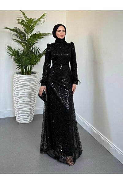 Sezi Moda Giyim Milano Pul Detaylı Abiye