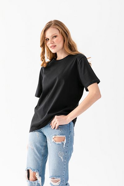 T Crazy T-Crazy Unisex Oversize Plain Crew Neck T-Shirt, Comfortable Fit Basic T-Shirt