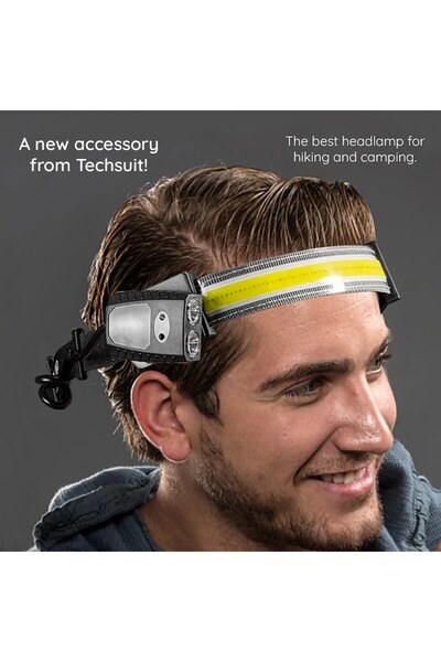 SOHO Lanterna Frontala LED cu Acumulator Li-Ion, XPG, COB, Senzor Miscare, Negru