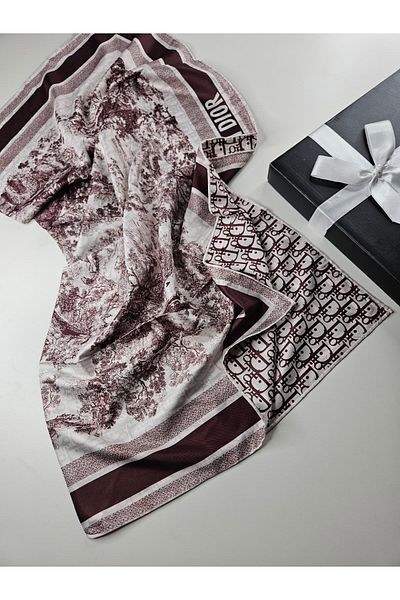 Webinay Home Double Sided Twill Scarf New Season Silk Scarf Silk Scarf Hijab 2 Different Patterns