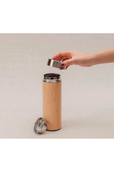 Twisoo Premium Bamboo Flask Thermos with Strainer for Tea Infusion Hot & Cold