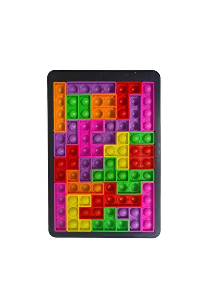 SDX Market Tablă Tetris, Pop It, senzorială, silicon, multicoloră, 26 de pies...