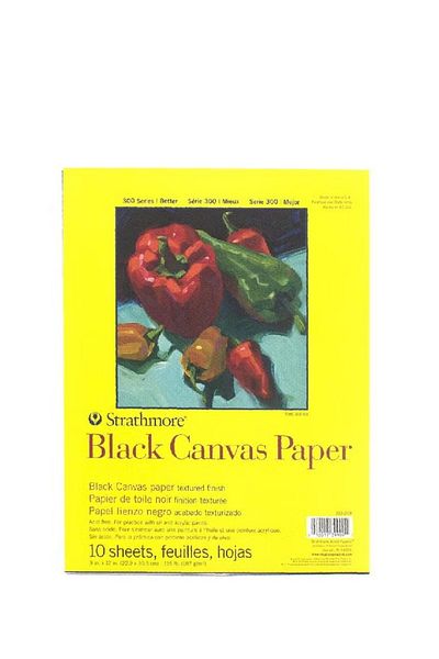 Strathmore Canvas Textured 187 gsm – Black, 9 x 12 in, 10 Sheets