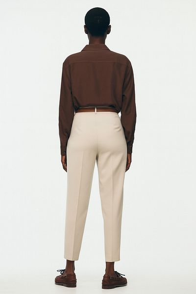 AMİDA Women's Cream Belted Trousers - 2526