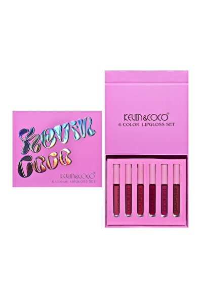 VETEX Set 6 Luciuri de buze de Buze, KEVIN & COCO Pink my Lip, Roz/Maro