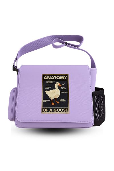 Toum BlackCo Duck Anatomy Printed Unisex Green Messenger Bag