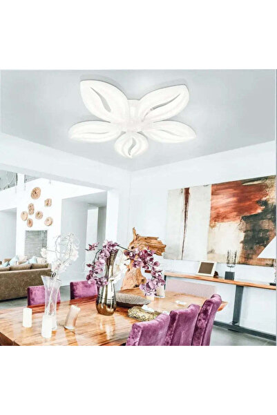Alista Home Lustra LED cu telecomanda ORCHID 65 W, 5 Petale, lumina Rece/Calda/Neutra, Dimabila, Alb