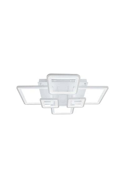 KORMAN TECHNIK LED Chandelier with Remote Control ELLA 124W, 6 Squares, Cold/Warm/Neutral Light, Dimmable, White