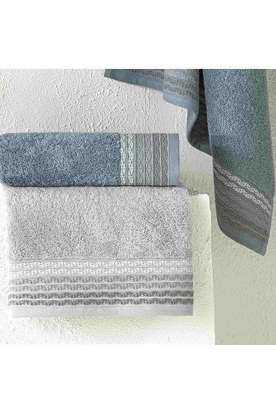 Taç Art Pure Cotton Cotton Turkish Bath Set Gray Blue