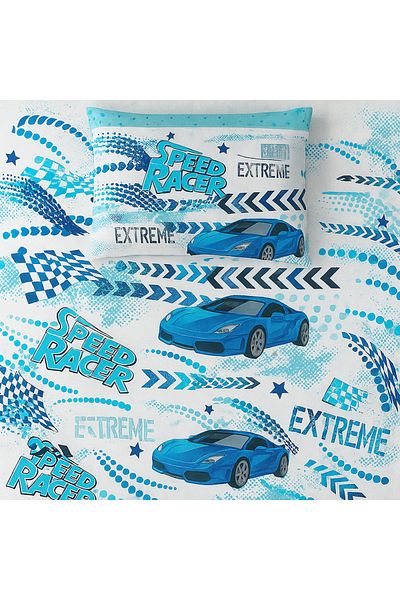 sehra Single Cotton Fitted Sheet + 1 Pillowcase Set Quality Durable Children's Pattern Set