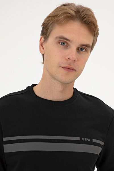 U.S. Polo Assn. Erkek Regular Fit Bisiklet Yaka Siyah Sweatshirt 50313801-VR046