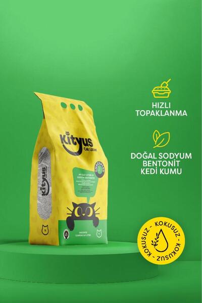 Kityus Hassas Kediler Için Tozsuz,topaklanan, Kokusuz Bentonit Kedi Kumu 5lt