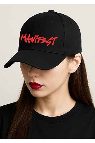 lewibafashion قبعة سوداء بتصميم وردي من MANIFEST GROUP FESTIVAL