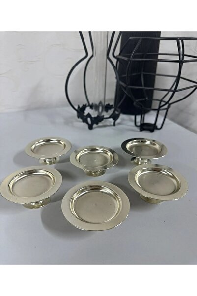 Carat Home Σετ 6 ασημένιες κούπες λουκούμι από ανοξείδωτο ατσάλι πολυτελείας