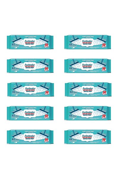 Freshmaker Karbonat ve Beyaz Sirke Katkılı Yüzey Yer Temizlik Mandallı Mop Havlusu - 50'li 10 Paket