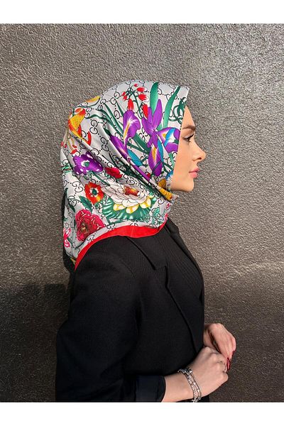 Webinay Home G Theme Flower Pattern Voile Silk Scarf New Season Scarf Hijab