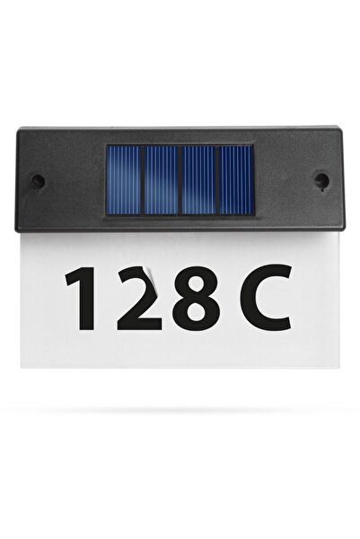 SOHO Număr de casă din plexiglas cu iluminare LED și energie solară, negru