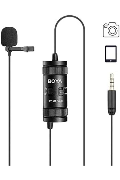 BOYA BY-M1 Pro II Lavalier Microphone with Noise Cancellation, Omnidirectional