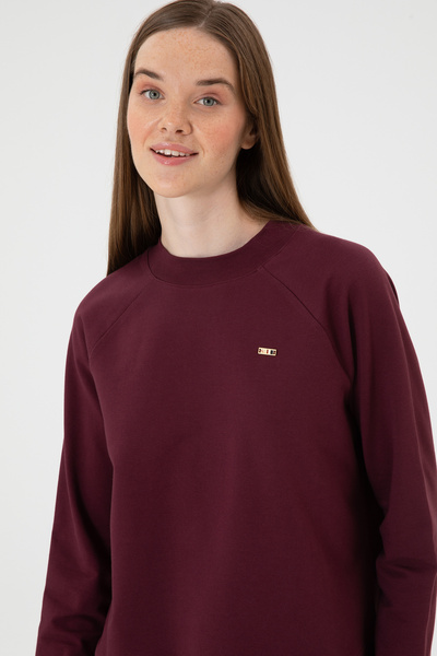 U.S. Polo Assn. Kadın Bordo Regular Bisiklet Yaka Basic Sweatshırt 50313610-VR177