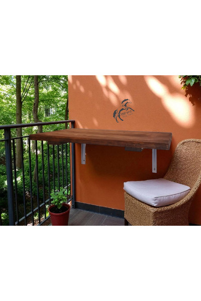 Krb Ahsap Katlanır Balkon Masası, Katlanabilir Masa, Sehpa, Ahşap Masa