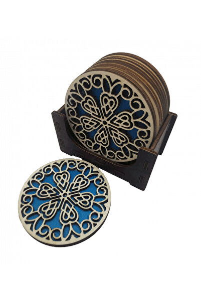 OEM Set 6 suporturi de pahare cu model decorativ v.4