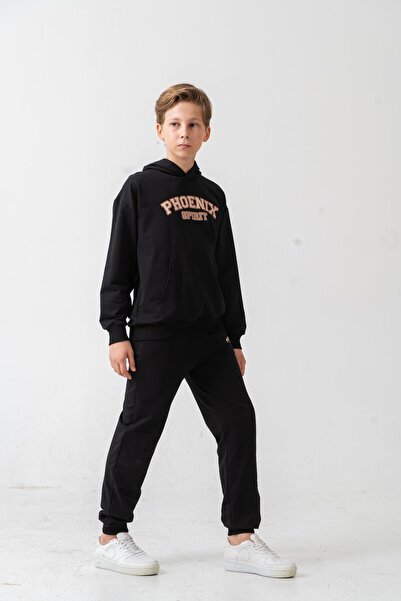 Mışıl Kids Phoenix Spirit Baskılı Kanguru Cepli Erkek Çocuk Alt Üst Eşofman Takımı