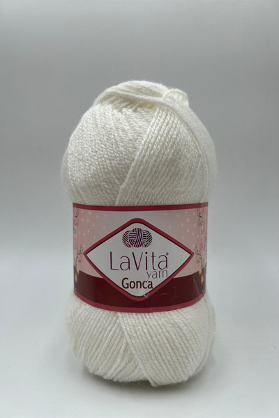 LaVita Yarn خيط حياكة يدوي من جونكا 100% أكريليك 100 جرام (1042 عظم مفتوح)