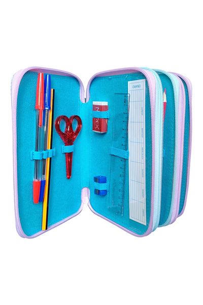 Frozen Pencil case with 3 compartments, equipped, 45 pieces, multicolor,