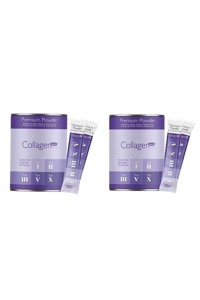 Collagen Forte Platinum 2 Box Powder Collagen 300g, 5 Types Powder Collagen 10,000Mg X 30 Shas & Multivitamin Strawberry Flavored