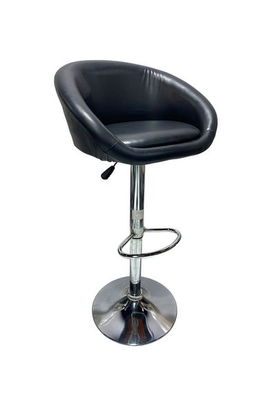 rexa Adjustable Bar Stool Chair – White Swivel Office Stool with Chrome Base & Footrest
