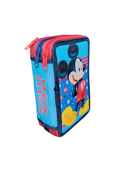 Mickey Mouse Pencil case with 3 compartments, equipped, 45 pieces, multicolor, Mickey Mouse