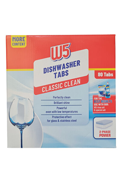 W5 Tablete pentru masina de spalat vase, Classic Clean, 80 de bucati