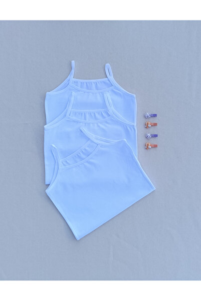 siyalife Plain Lycra Stretch Fabric 3-Piece White Children's Undershirt