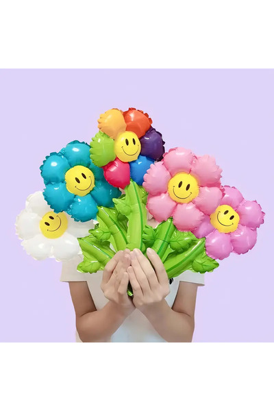 FESECRAFT 5 Adet El Tipi Renkli Papatya Balon Parti Doğum Günü Süslemeleri