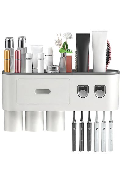 MNS Wall-mounted toothbrush holder with magnetic system and dispenser