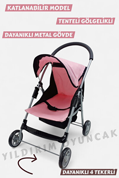 YILDIRIM OYUNCAK Katlanabilir Metal Dayanıklı Gövde 64 cm Tenteli Gölgelikli ...